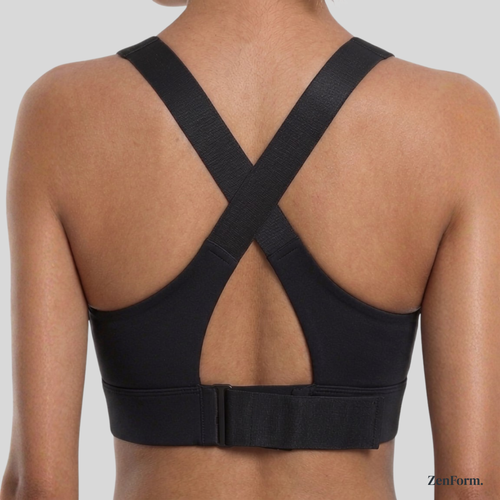 High-Impact Front Zip Sports Bra with Adjustable Straps