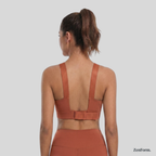 High-Impact_Front_Zip_Sports_Bra_H_Back_View_Peach_Color zenform.in