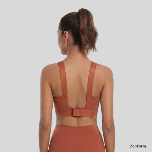 High-Impact Front Zip Sports Bra with Adjustable Straps