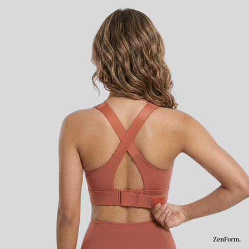 High-Impact Front Zip Sports Bra with Adjustable Straps