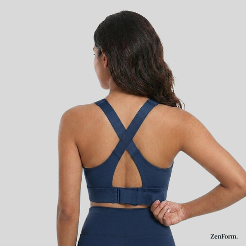 High-Impact Front Zip Sports Bra with Adjustable Straps