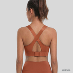 zenform.in High-Impact_Front_Zip_Sports_Bra_H_Back_View_Peach_Color