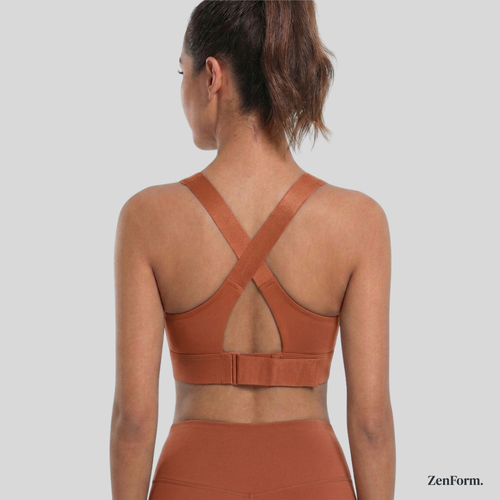 High-Impact Front Zip Sports Bra with Adjustable Straps