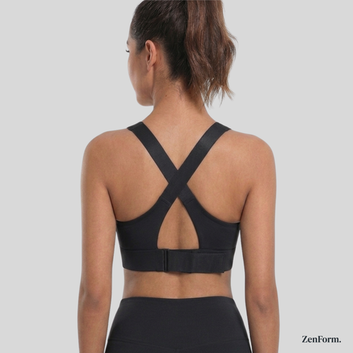 High-Impact Front Zip Sports Bra with Adjustable Straps