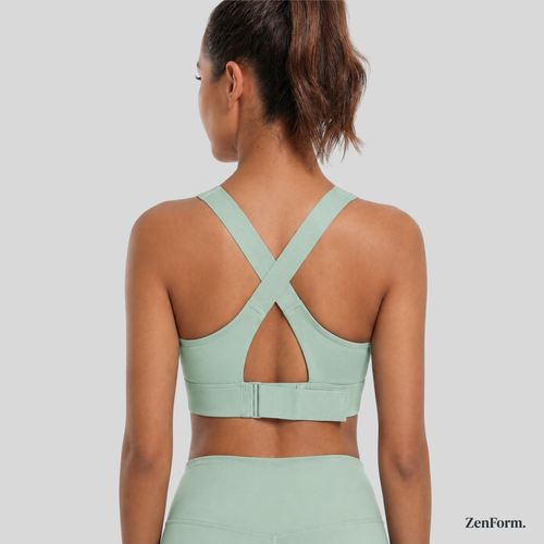 High-Impact Front Zip Sports Bra with Adjustable Straps