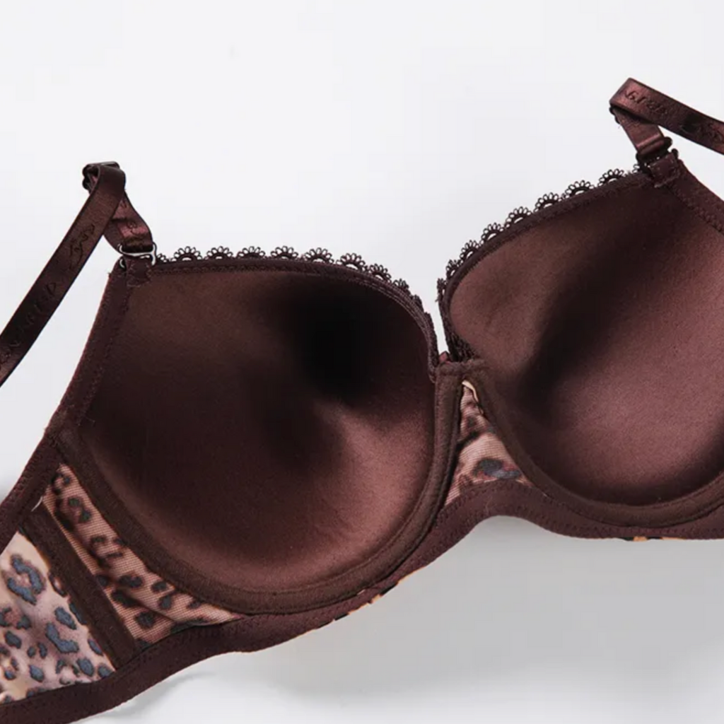 Leopard Print Padded  Underwire T-Shirt Bra