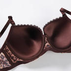 Leopard Print Padded  Underwire T-Shirt Bra