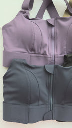 High-Impact Front Zip Sports Bra with Adjustable Straps