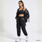 High-Impact Front Zip Sports Bra with Adjustable Straps